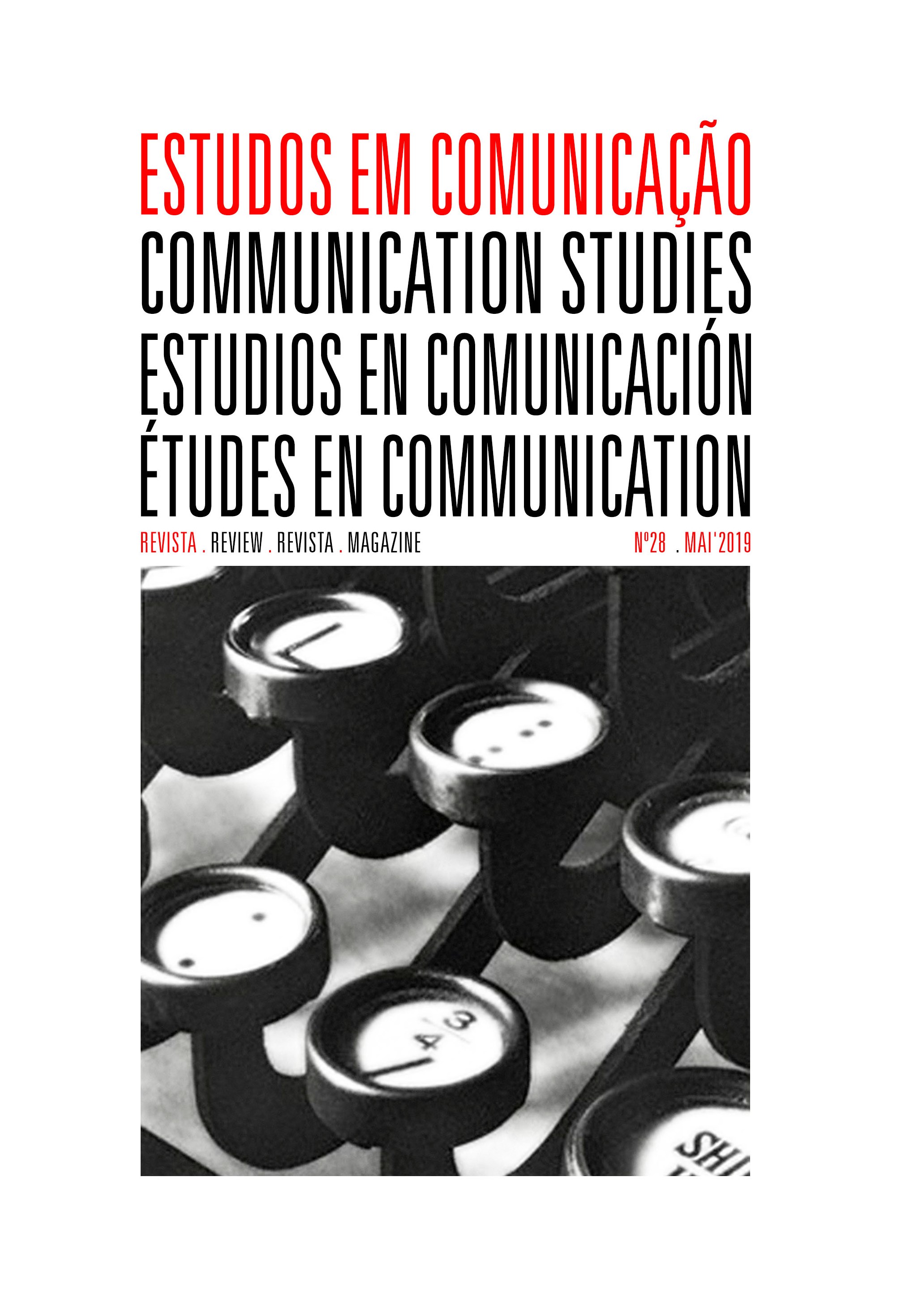 Capa: Communication Studies (2019) Estudos em Comunicação, n.º28. Communication  +  Philosophy  +  Humanities. .